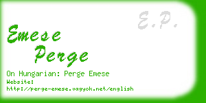 emese perge business card
